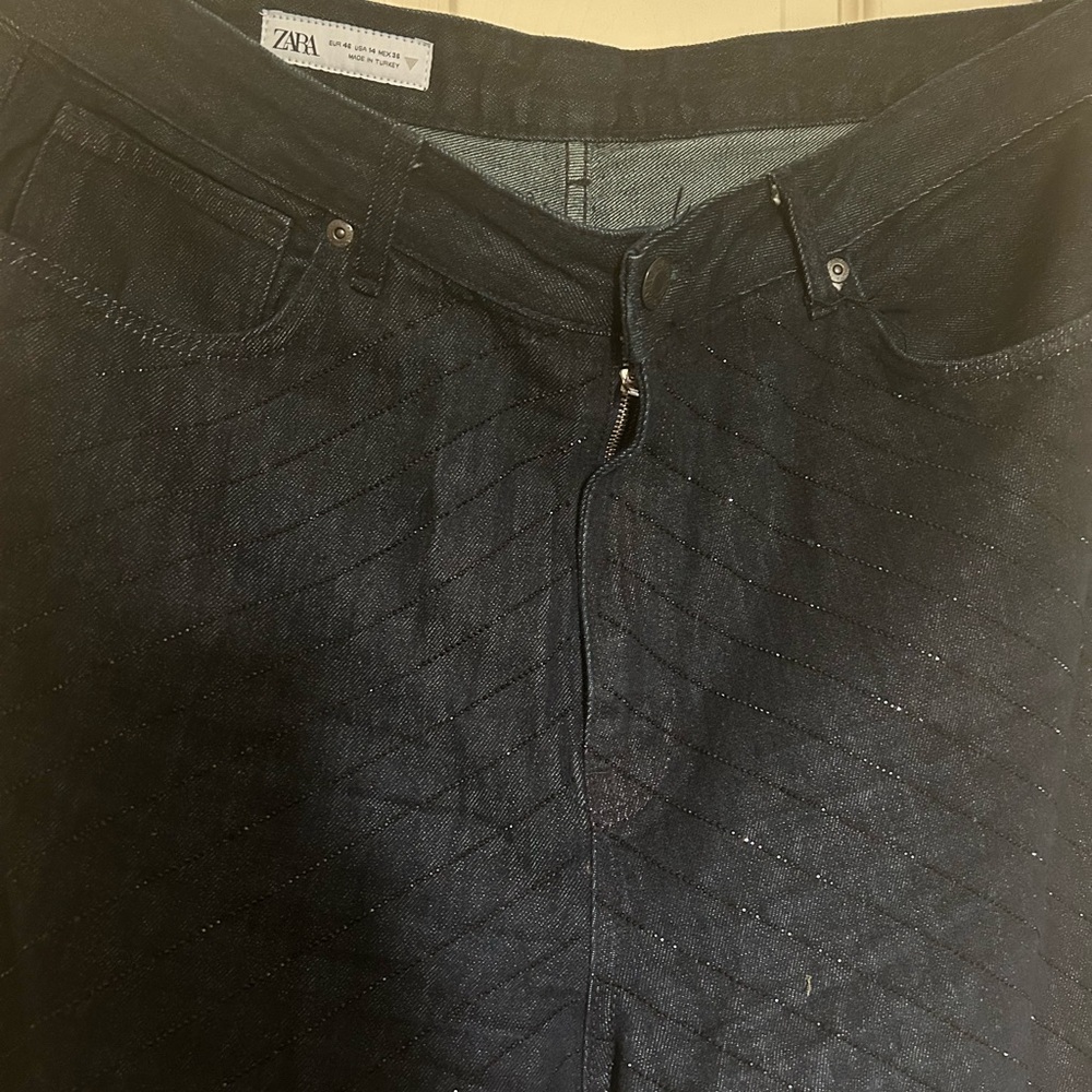 Zara Dark Denim Sparkle Jeans